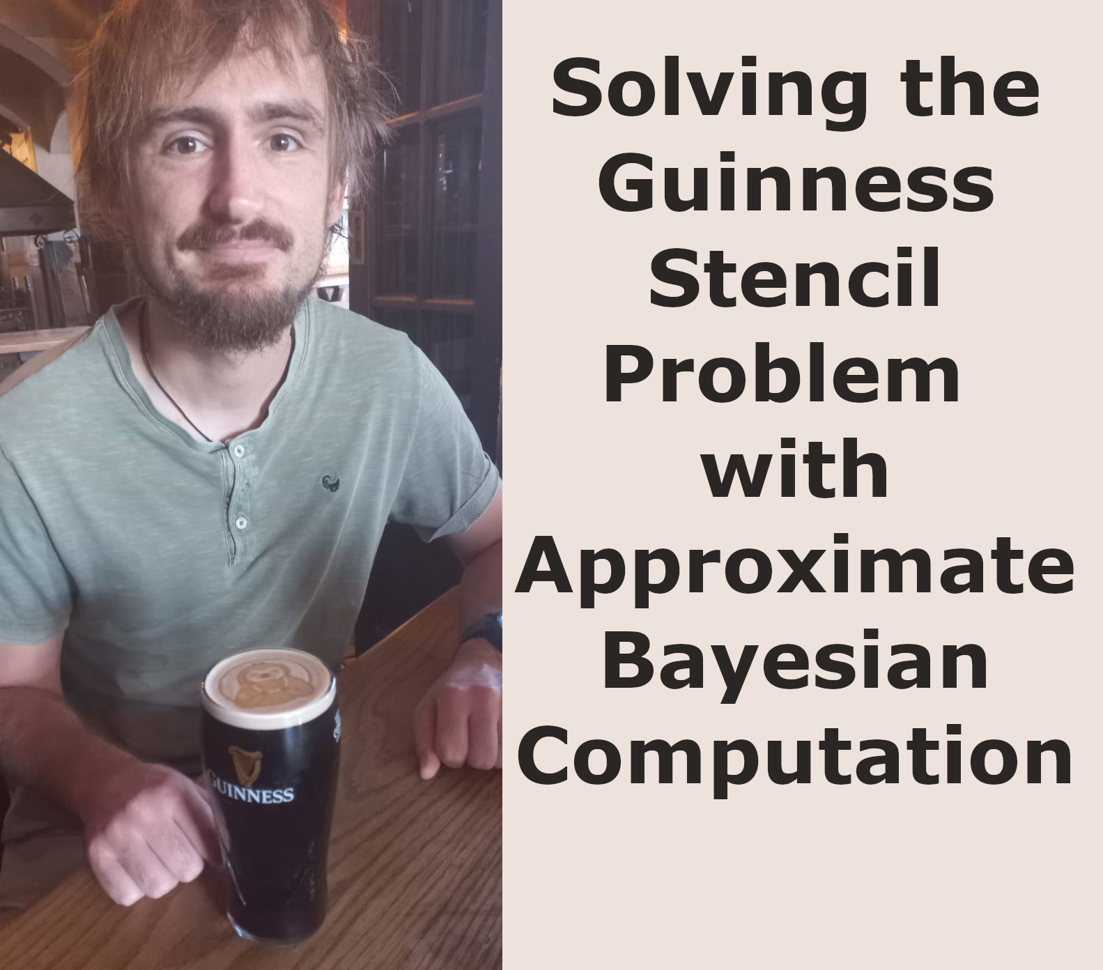 Posterior distribution on number of stencils in pub as a solution to the Guinness Stencil Problem